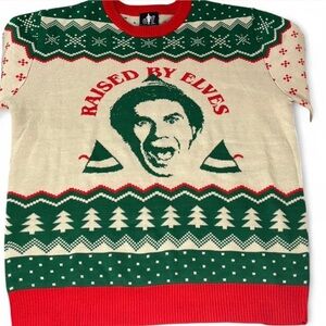 Elf Movie “Raised By Elves” Christmas Sweater • Buddy the Elf • Size Large